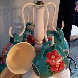 The Pioneer Woman Floral Mugs - Teal and Red